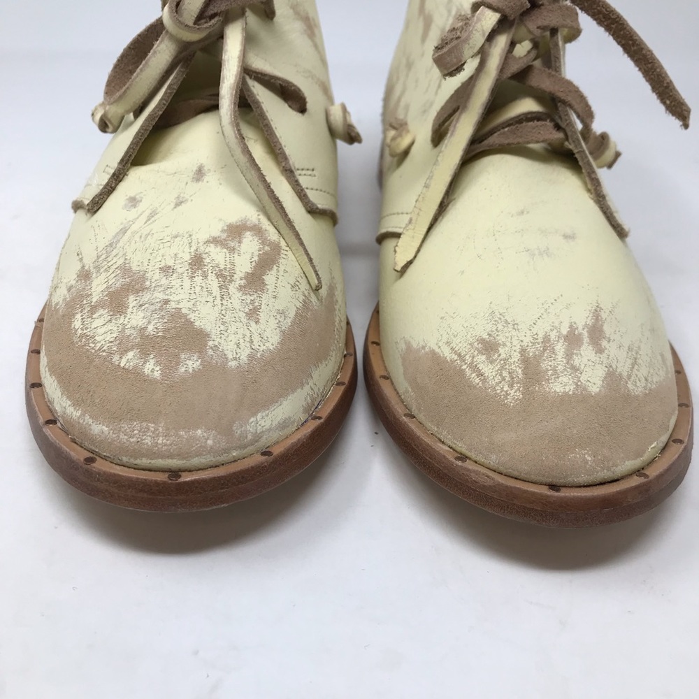 Beek Two Birds Bunting Chukka Booties Boots Handmade Leather Sanded White 8 new - Picture 4 of 15